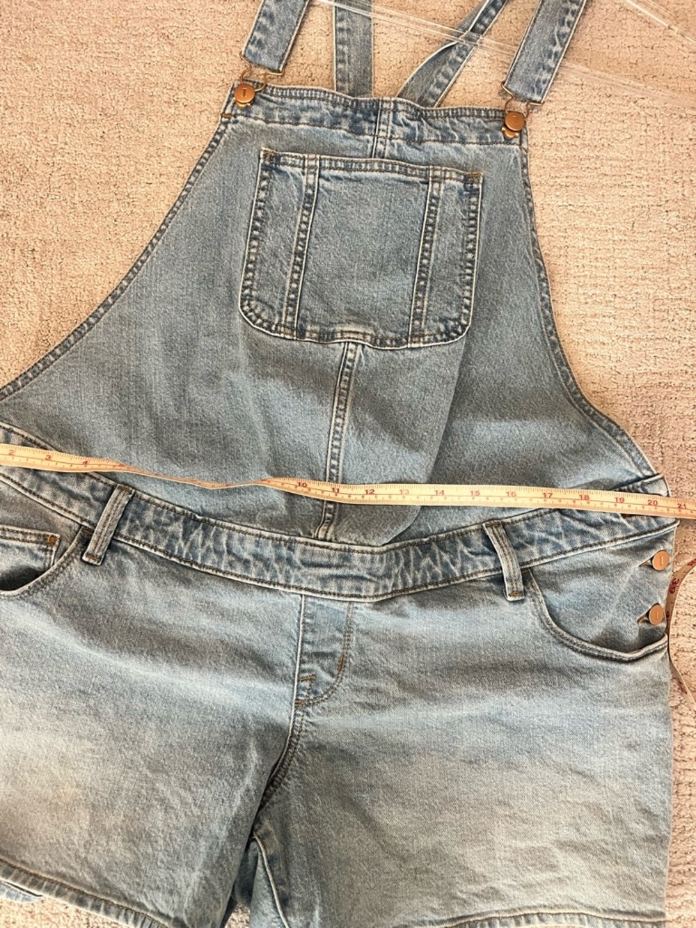 Denim Shortalls Sz 10 Vintage Wash Overalls | Boho Cottagecore Festival Cowgirl - Picture 10 of 10
